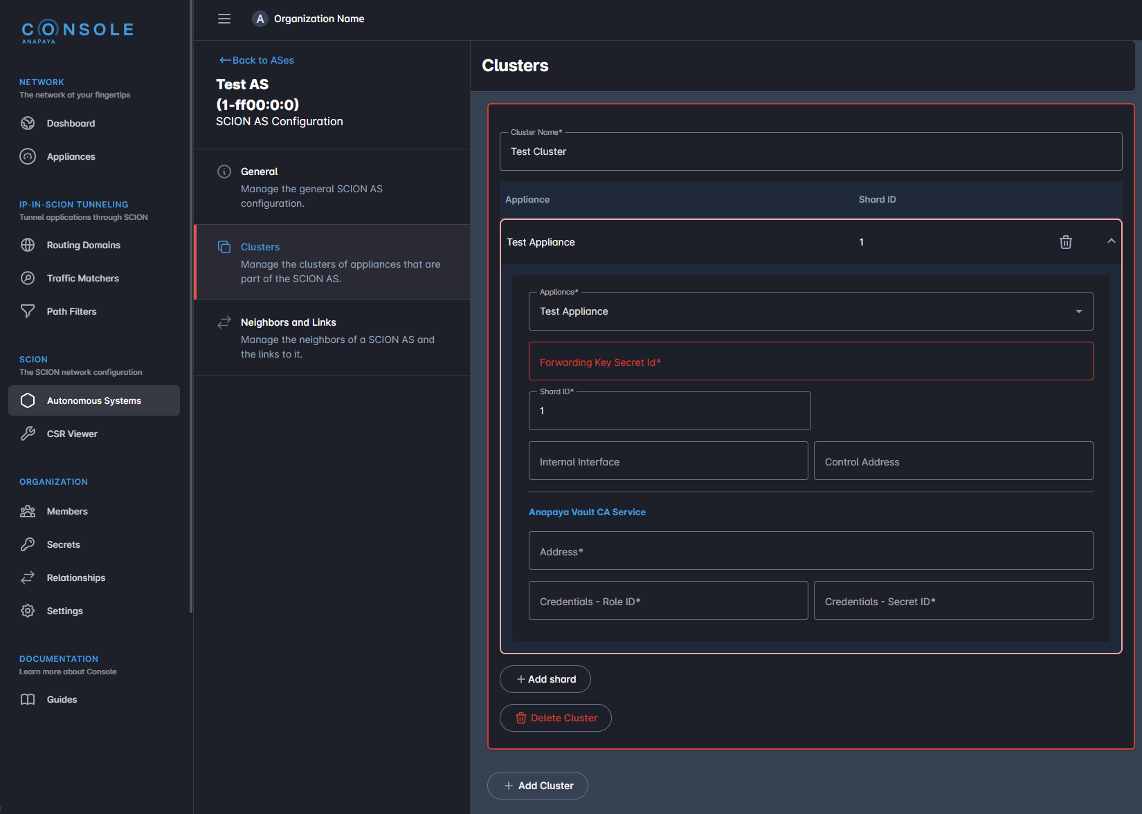 Unmanaged SCION forwarding key